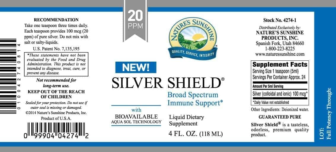 Silver Shield Aqua Sol Technology (Colloidal Silver) - 20 ppm