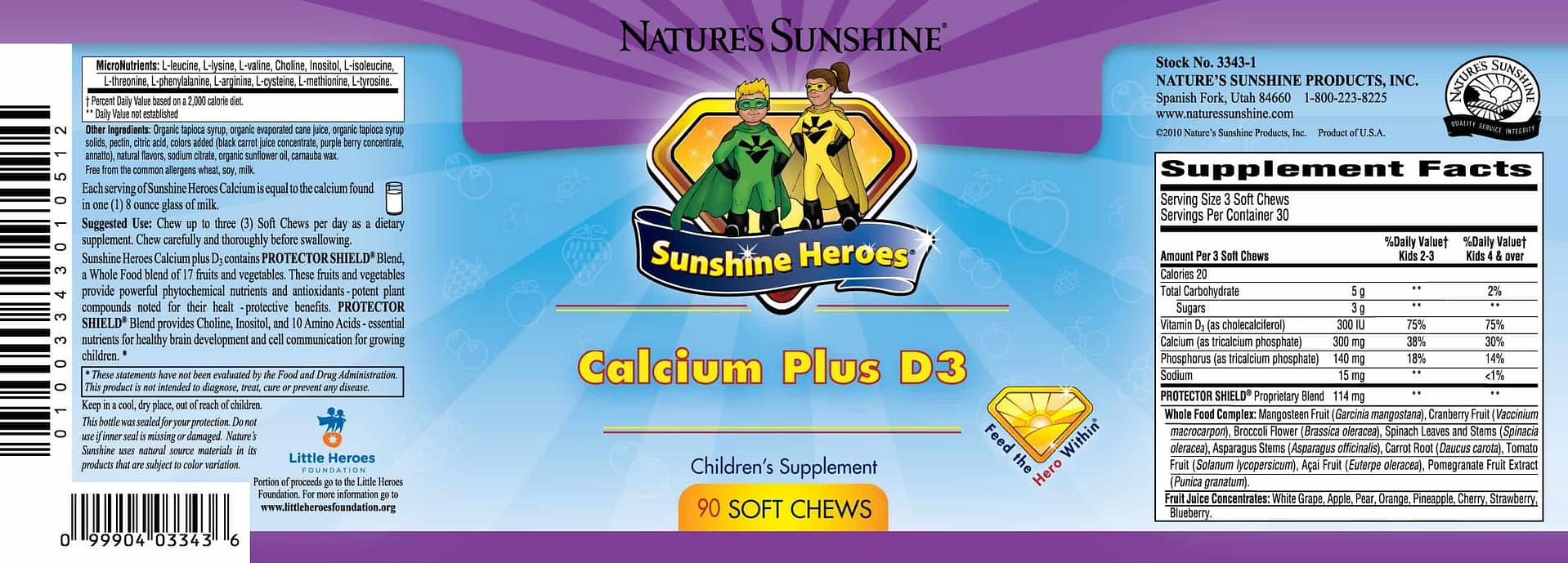 Sunshine Heroes Calcium Plus D3