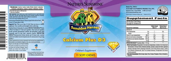 Sunshine Heroes Calcium Plus D3