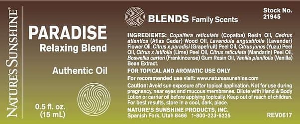 Paradise Relaxing Blend - 100% Essential Oils