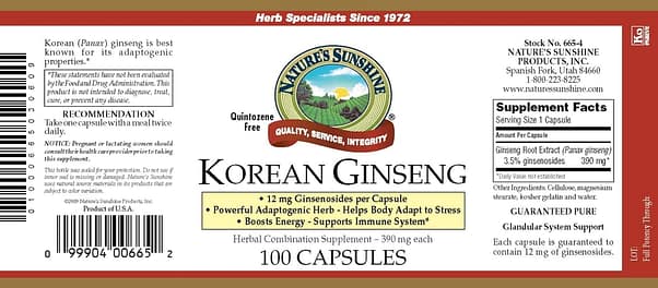 Ginseng, Korean