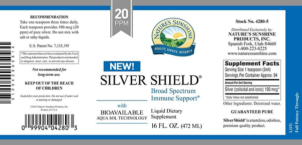 Silver Shield Aqua Sol Technology (Colloidal Silver) - 18 ppm