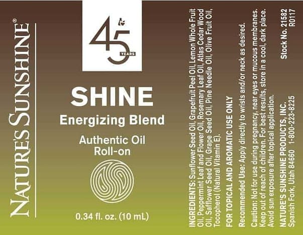 Shine Energizing Blend Roll-On - 100% Essential Oils