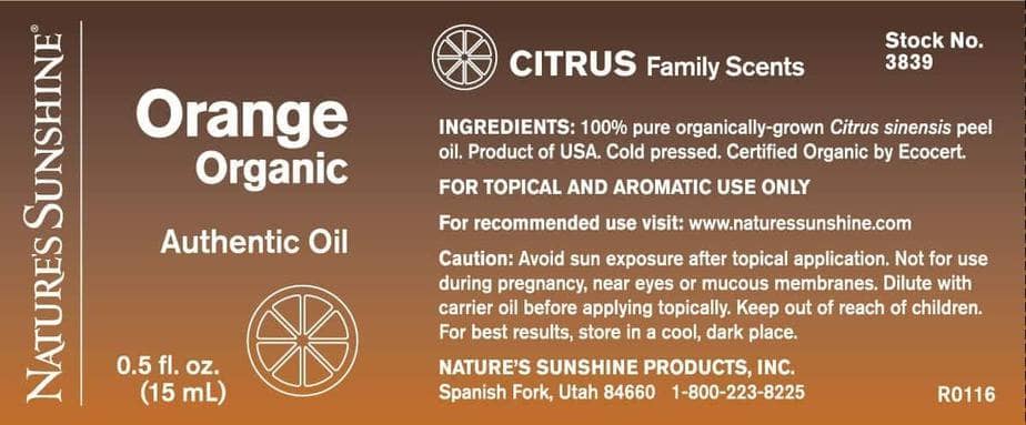 Orange, Organic - 100% Pure Essential Oil
